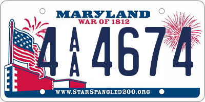 MD license plate 4AA4674