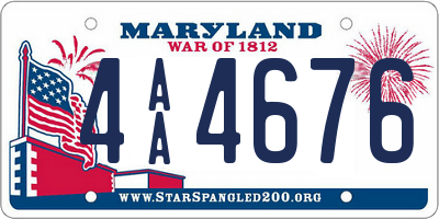 MD license plate 4AA4676