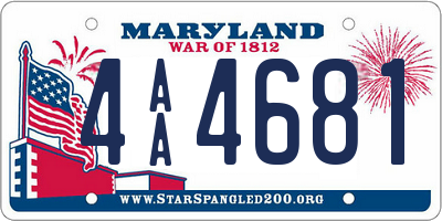 MD license plate 4AA4681