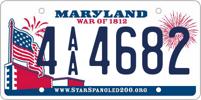 MD license plate 4AA4682