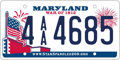 MD license plate 4AA4685