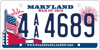 MD license plate 4AA4689