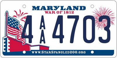 MD license plate 4AA4703