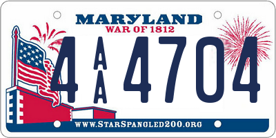 MD license plate 4AA4704