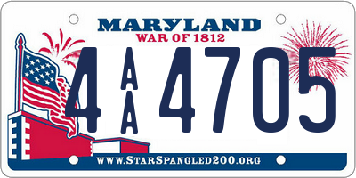 MD license plate 4AA4705