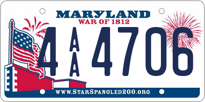 MD license plate 4AA4706