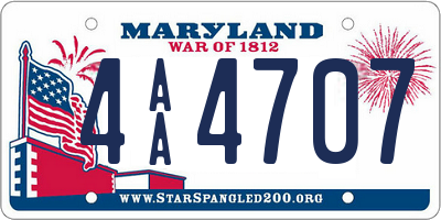 MD license plate 4AA4707