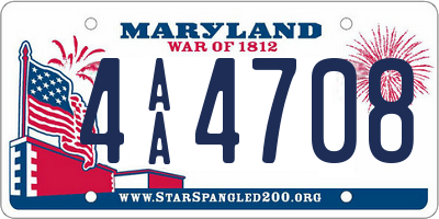 MD license plate 4AA4708