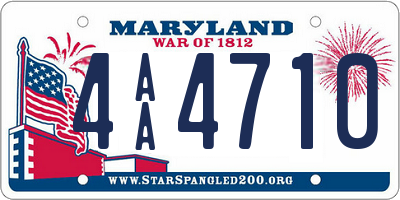 MD license plate 4AA4710