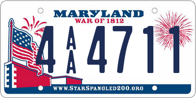 MD license plate 4AA4711
