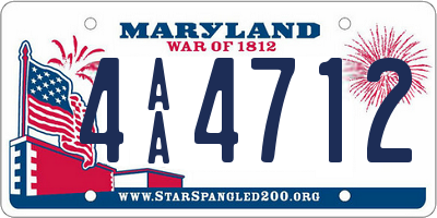 MD license plate 4AA4712