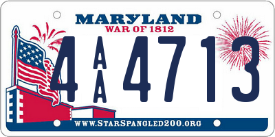 MD license plate 4AA4713