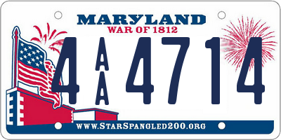 MD license plate 4AA4714