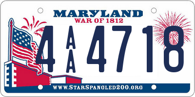 MD license plate 4AA4718