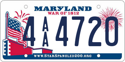 MD license plate 4AA4720