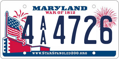 MD license plate 4AA4726