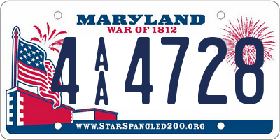 MD license plate 4AA4728