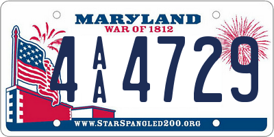 MD license plate 4AA4729