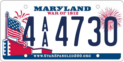 MD license plate 4AA4730