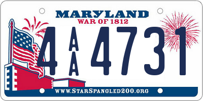 MD license plate 4AA4731