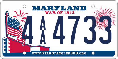 MD license plate 4AA4733