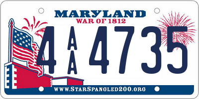 MD license plate 4AA4735