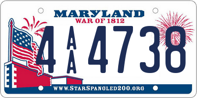 MD license plate 4AA4738