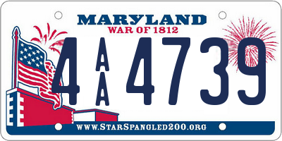 MD license plate 4AA4739