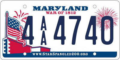 MD license plate 4AA4740