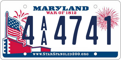 MD license plate 4AA4741