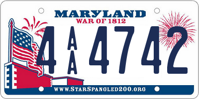 MD license plate 4AA4742
