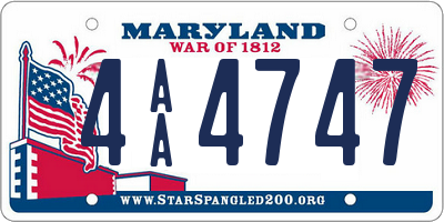 MD license plate 4AA4747