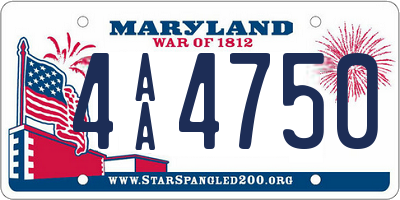 MD license plate 4AA4750