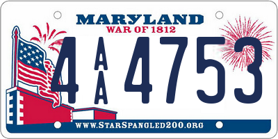 MD license plate 4AA4753