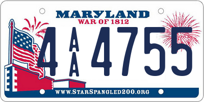 MD license plate 4AA4755