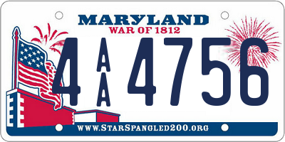 MD license plate 4AA4756