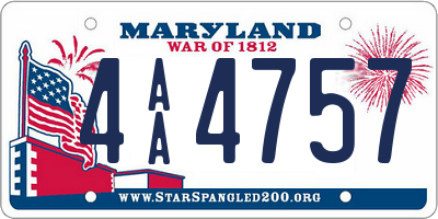 MD license plate 4AA4757