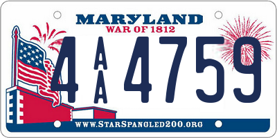 MD license plate 4AA4759