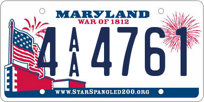 MD license plate 4AA4761