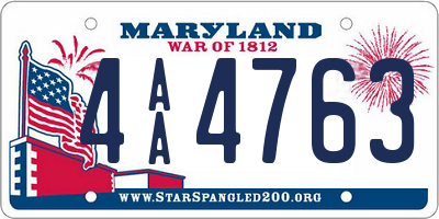 MD license plate 4AA4763