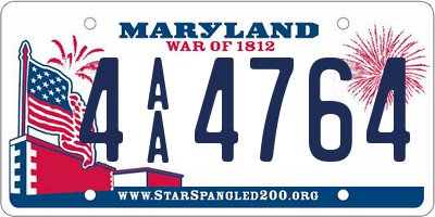 MD license plate 4AA4764