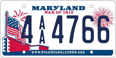 MD license plate 4AA4766