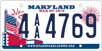 MD license plate 4AA4769