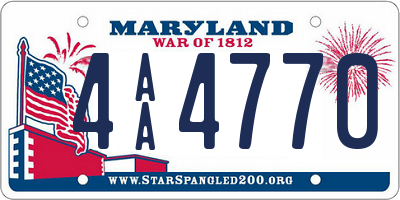 MD license plate 4AA4770