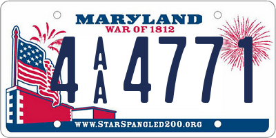 MD license plate 4AA4771