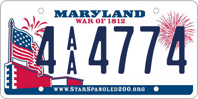 MD license plate 4AA4774