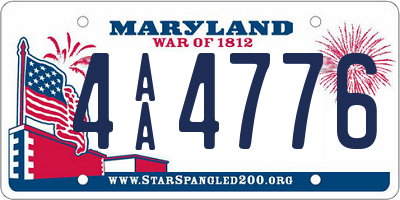 MD license plate 4AA4776