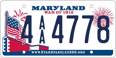 MD license plate 4AA4778