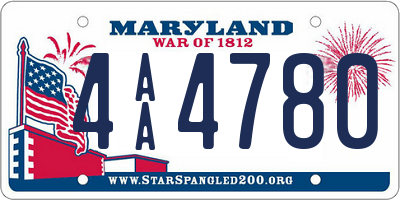 MD license plate 4AA4780