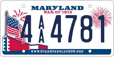 MD license plate 4AA4781